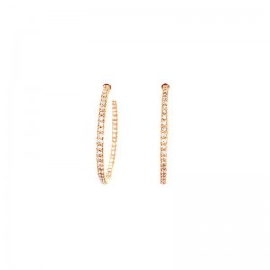 18K ROSE GOLD LARGE DIAMOND HOOP 30MM DIA. 0.98CTW. 