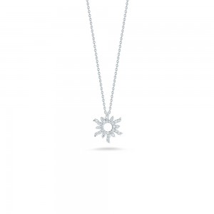 18KT WHITE GOLD DIAMOND SUN, .17CT. 