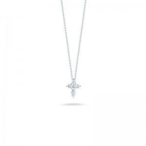 18K WHITE GOLD DIAMOND LARGE BABY CROSS 0.20. 