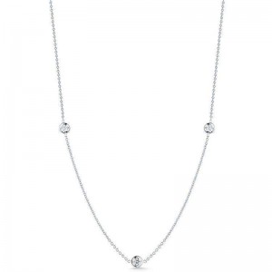 Roberto Coin 18K White Gold Dbi 3 Diamond Station Necklace