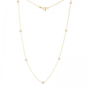 Roberto Coin 18k Yellow Gold Diamond 7 station 18" necklace.. 