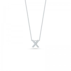 ROBERTO COIN WG BABY DIAMOND "X" PENDANT. 