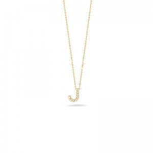 18K YELLOW GOLD DIAMOND LOVE LETTER J NECK .04CT. 