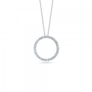 Roberto Coin 18K Gold Circle Pendant With Diamonds