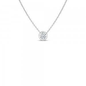 18K WHITE GOLD .19 PT DIAMOND STAT. NECKLACE. 