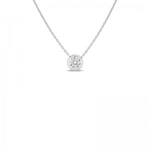 18K WHITE GOLD .38PT DIAMOND NECKLACE. 