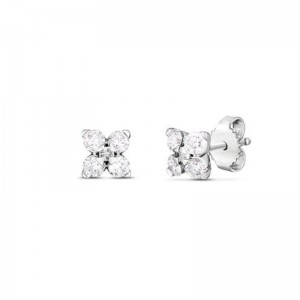 Roberto Coin White Gold Love In Verona Diamond Small Stud Earring .54ctw. 