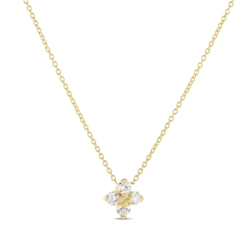 http://williambarthman.bluestar-apps.com/upload/product/Roberto Coin 18k Yellow Gold Love In Verona Diamond Small Flower Necklace .27ctw. 