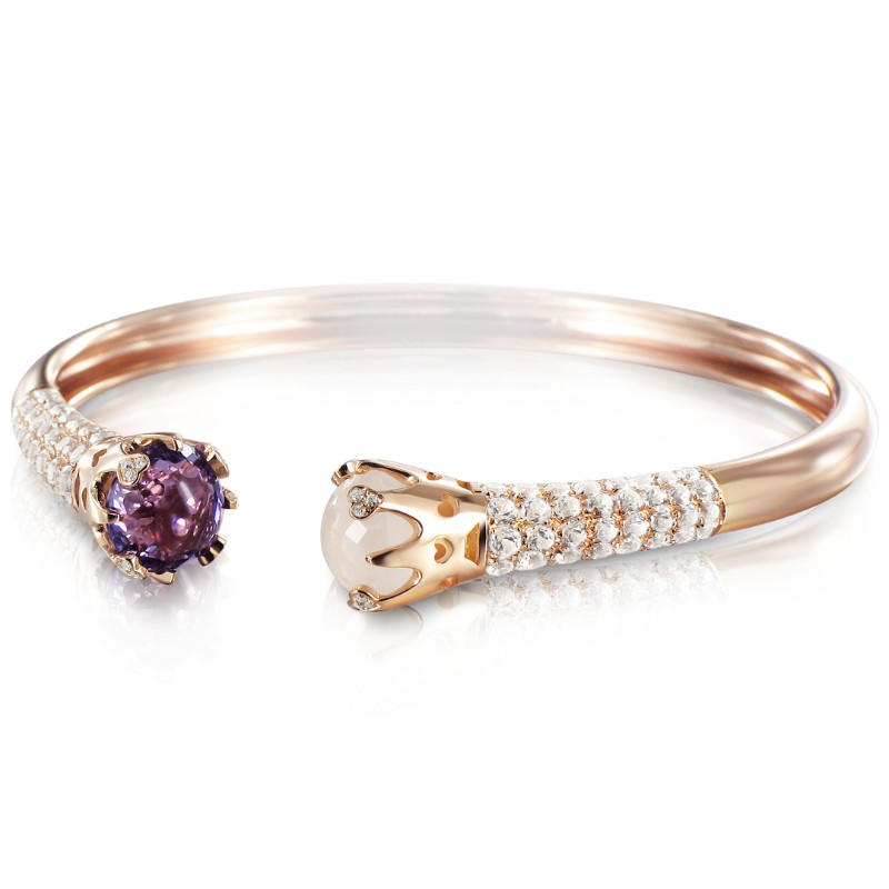 http://williambarthman.bluestar-apps.com/upload/product/18K ROSE GOLD SISSI IOLITE AMETHYST AND DIAMOND OPEN BANGLE 0.07CT, 9.26CT. 