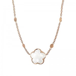 18K ROSE GOLD BON TON MILKY QUARTZ NECKLACE 5.09. 