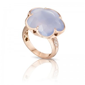 18 ROSE GOLD DIAMOND AND LIGHT PURPLE BON TON RING 0.10-DIA , 17.21. 