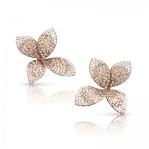 18K ROSE GOLD DIAMOND GIARDINI SEGRETI EARRINGS 4.14CT. 