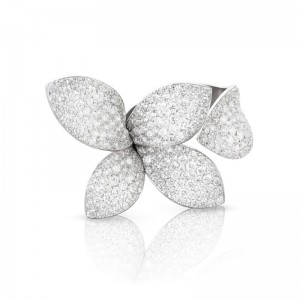 18K WHITE GOLD DIAMOND FLOWER GIARDINI SEGRETI RING 2.84CT, 12.01-GLD. 