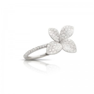 18K WHITE GOLD DIAMOND GIARDINI SERGRETI PETITE RING 0.76. 