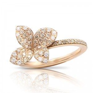 RING RED GOLD GRAMS 4.42 DIAMONDS .50CTW SIZE 11 GIARDINI SEGRETI PETITE. 