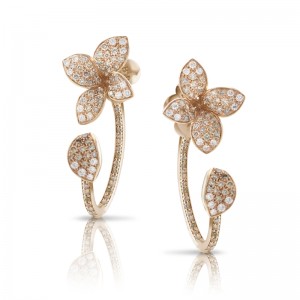 18K ROSE GOLD DIAMOND GIARDINI SEGRETI PETIT EARRINGS 1.58CT. 