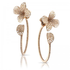 18K ROSE GOLD DIAMOND GIARDINI SEGRETI PETIT EARRINGS 2.67CT. 