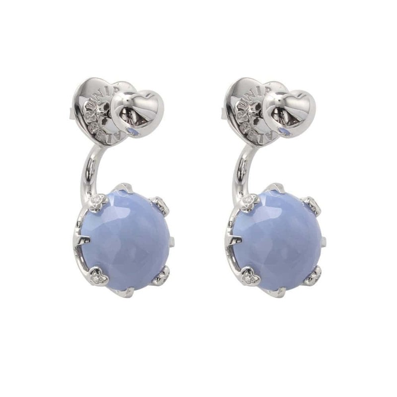 http://williambarthman.bluestar-apps.com/upload/product/18K WHITE GOLD SISSI CHALCEDONY DIAMONDS EARRINGS 0.07CT, CHAL-12.72. 