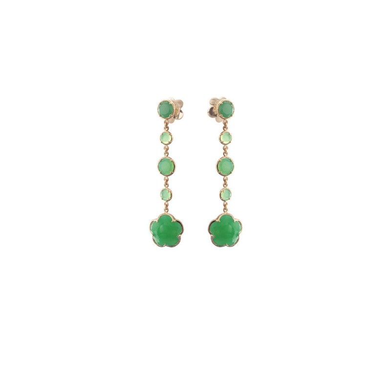 http://williambarthman.bluestar-apps.com/upload/product/18K ROSE GOLD BON TON HANGING GREEN STONE EARRINGS 14.75. 