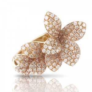 18K ROSE GOLD DIAMOND GIARDINI SEGRETI RING 1.34CT. 