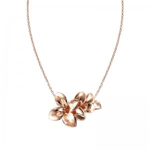 18K PINK GOLD GIARDINI WITH RUBBIE SEGRETI NECKLACE 0.06-RUBBIE. 