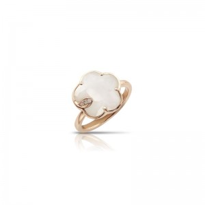 18K PINK GOLD JOLI WHITE QUARTZ RING 0.04-DIA, 4.04-WHT QUARTZ. 