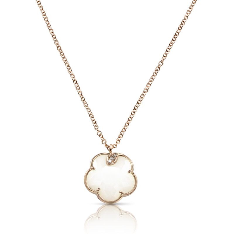 http://williambarthman.bluestar-apps.com/upload/product/Pasquale Bruni 18k Rose Gold Petit Joli Necklace with White Agate, White and Champagne Diamonds