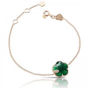 18K ROSE GOLD JOLI BRACELET GREEN AGAT AND DIAMOND. 