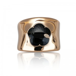 18K ROSE GOLD TON JOLI BRACELET WITH DIAMONDS AND BLACK ONYX 32.29, DIA 0.13. 