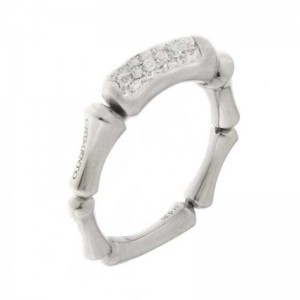 CHIMENTO WG THIN BAMBOO RING W/1 DIAMOND LINK  .30PTS. 