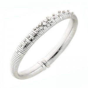 18K WHITE GOLD STARDUST WHITE GOLD WITH DIAMONDS BRACELET. 