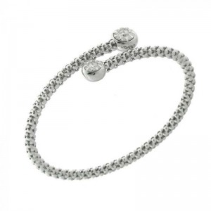 CHIMENTO WG SINGLE WRAP W/DIAMOND ENDS BRACELET  .50PTS. 