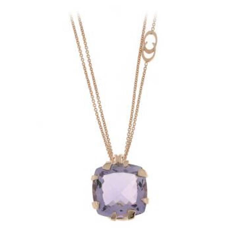 http://williambarthman.bluestar-apps.com/upload/product/CHIMENTO RG THIN DOUBLE CHAIN W/PRONG SET FACETED SQUARE AMETHYST PENDANT. 