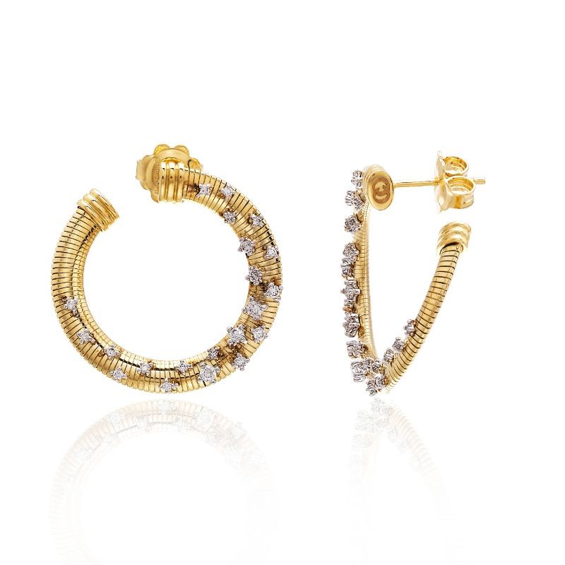 http://williambarthman.bluestar-apps.com/upload/product/18K YELLOW AND WHITE GOLD STARDUST DIAMOND EARRINGS. 