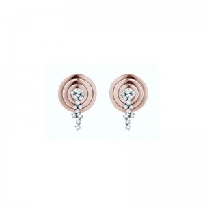 3 pink gold circels w/cluster dias drop SOPHIA LOREN COLLECTION. 