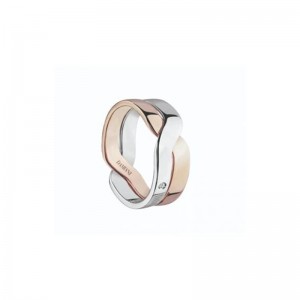 Damiani Abbraccio White & Rose Gold Diamond Ring