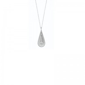 DAMIANI WG DIAMOND TOP TRIPLE DIAMOND TEARDROP W/2 DIAMONDS CENTER DROP PEND. 1.97CTS