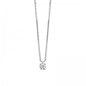 Damiani 18k White Gold Diamond Round Necklace 0.30ctw. 