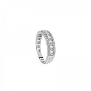 Damiani 18k White Gold Diamond Ring Size 13 Diamond 0.41ctw. 