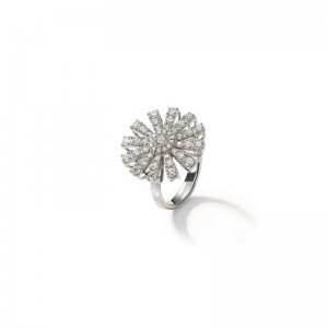 DAMIANI 18K WHITE GOLD DIAMOND MARGHERITA FLOWER 0.6500. 