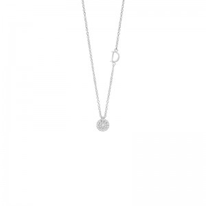 Damiani 18k White Gold Flower Diamond Necklace 0.11ctw. 