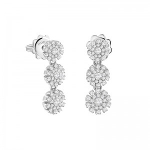 Damiani 18k White Gold Diamond Drop Earrings 0.71ctw. 