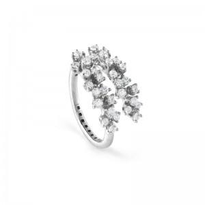 Damiani 18k White Gold with Titanium Multi Diamond Flexi 0.71ctw size 12-14. 