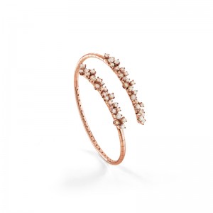 18K ROSE GOLD BROWN DIAMONDS MIMOSA BRACELET SIZE M. 