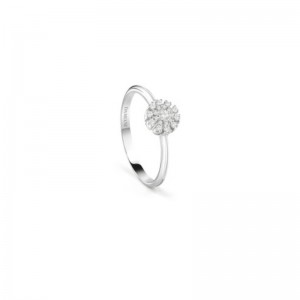 Damiani 18k White Gold Multi Diamond Ring Size 11 0.10ctw. 