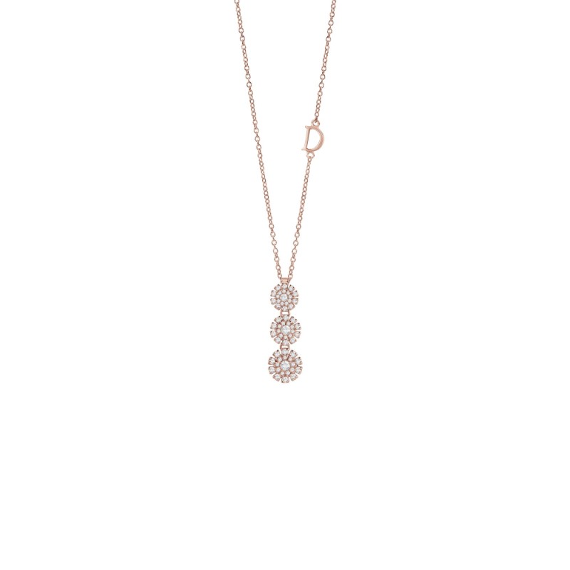 http://williambarthman.bluestar-apps.com/upload/product/Damiani 18k Pink Gold 3 Flower Diamond Necklace 0.36ctw. 