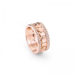 DAMIANI 18K ROSE GOLD DIAMOND BELLE EPOQUE REEL SIZE 13 GOLD-8.30GR, DIA-0.7360. 