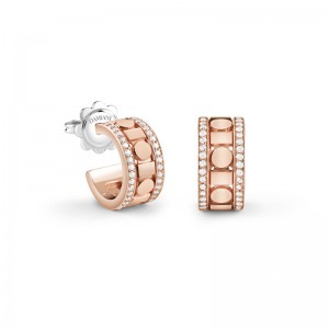 DAMIANI 18K ROSE GOLD DIAMOND BELLE EPOQUE REEL EARRINGS 5.70MM DIA-0.2520. 