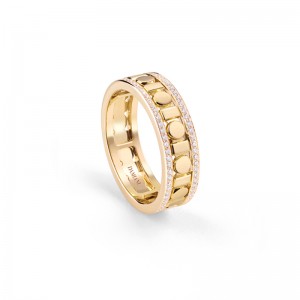 Damiani 18k Yellow Gold Belle Epoque Reel Diamond Ring size 9 0.35ctw. 