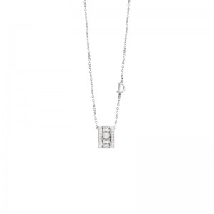 DAMIANI 18K WHITE GOLD DIAMOND BELLE EPOQUE REEL NECKLACE 0.4320. 